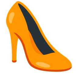 high-heeled shoe and orange heart