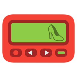 high-heeled shoe and pager