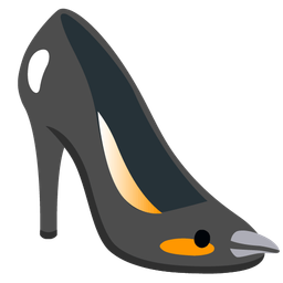 high-heeled shoe and penguin