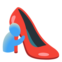 high-heeled shoe and people hugging