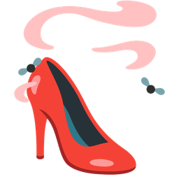 high-heeled shoe and pile of poo