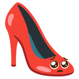 high-heeled shoe and pleading face