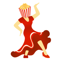 high-heeled shoe and popcorn