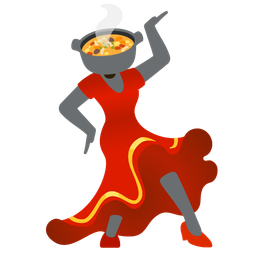 high-heeled shoe and pot of food