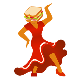 high-heeled shoe and sandwich