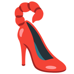 high-heeled shoe and scorpion