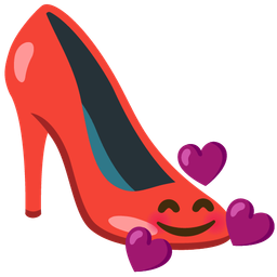 High-heeled shoe and Smiling face with hearts