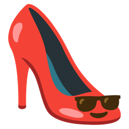 high-heeled shoe and smiling face with sunglasses