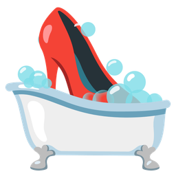 high-heeled shoe and soap