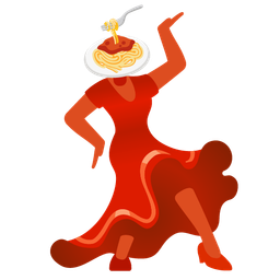 high-heeled shoe and spaghetti