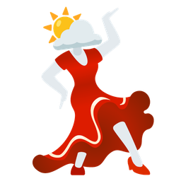 high-heeled shoe and sun behind cloud