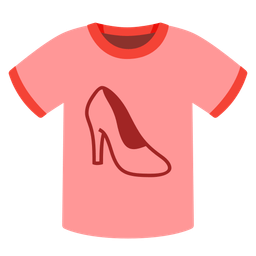 high-heeled shoe and t-shirt