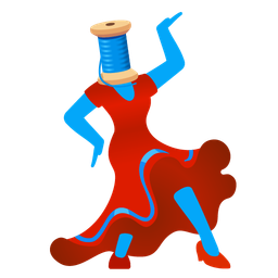 high-heeled shoe and thread