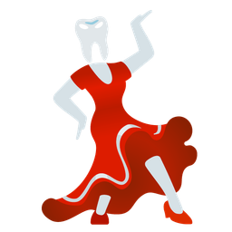 high-heeled shoe and tooth