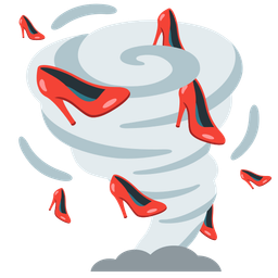 high-heeled shoe and tornado