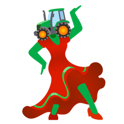 high-heeled shoe and tractor