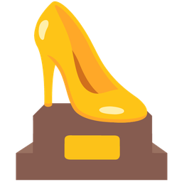 high-heeled shoe and trophy