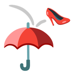 high-heeled shoe and umbrella