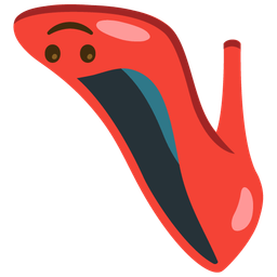 High-heeled shoe and Upside-down face