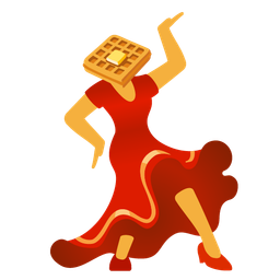 high-heeled shoe and waffle