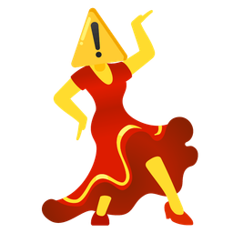 high-heeled shoe and warning