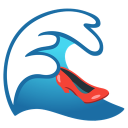 high-heeled shoe and water wave