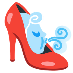 high-heeled shoe and wind face
