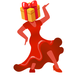 high-heeled shoe and wrapped gift