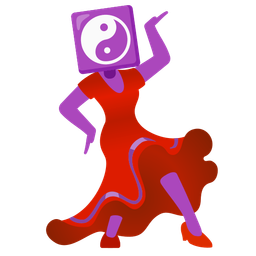 high-heeled shoe and yin yang