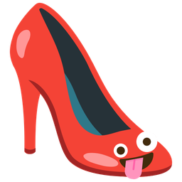 High-heeled shoe and Zany face