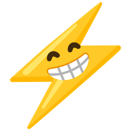 High voltage and Beaming face with smiling eyes