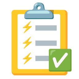 high voltage and check mark button