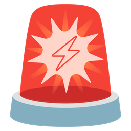 high voltage and police car light