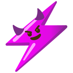 high voltage and smiling face with horns