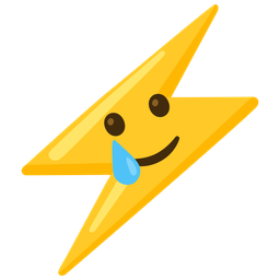 High voltage and Smiling face with tear