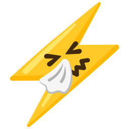 high voltage and sneezing face