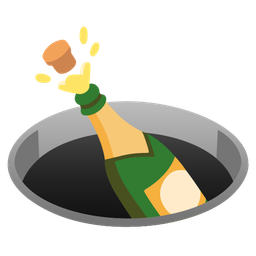 hole and bottle with popping cork