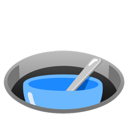 hole and bowl with spoon