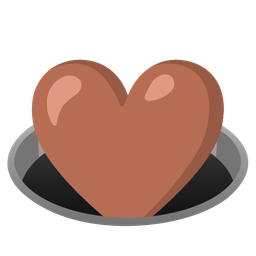 hole and brown heart