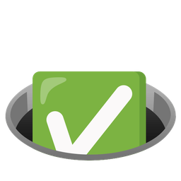 hole and check mark button