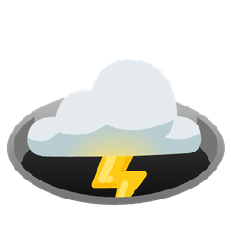 hole and cloud with lightning