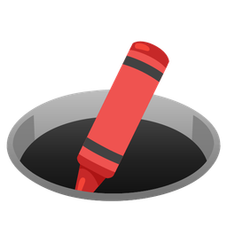 hole and crayon