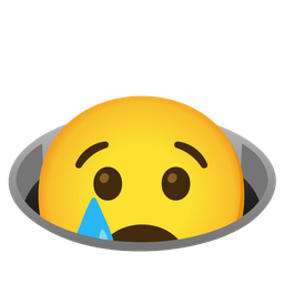 hole and crying face