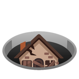 hole and derelict house