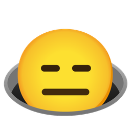 hole and expressionless face