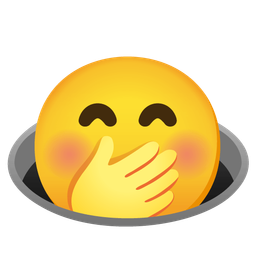 hole and face with hand over mouth