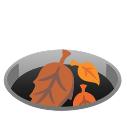 hole and fallen leaf