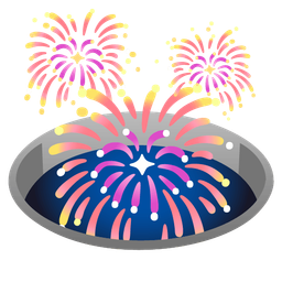 hole and fireworks