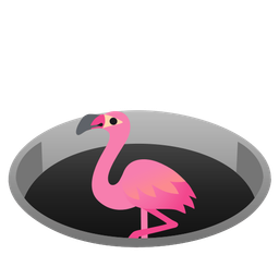 hole and flamingo