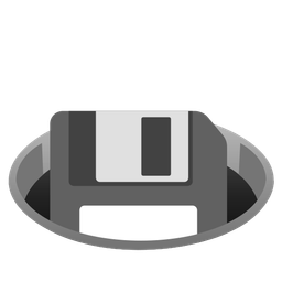 hole and floppy disk